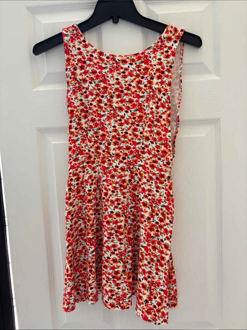 Forever 21 White Mini Dress with Red Floral Print